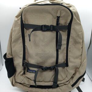Patagonia Backpack Khaki With Black Trim Many Pockets Straps 20" x 12" x 6"